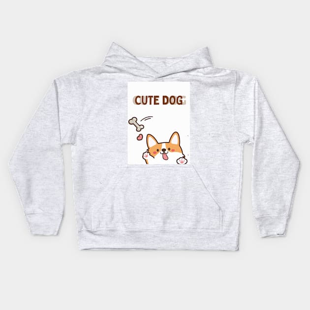 Cute Dog Kids Hoodie by milicab